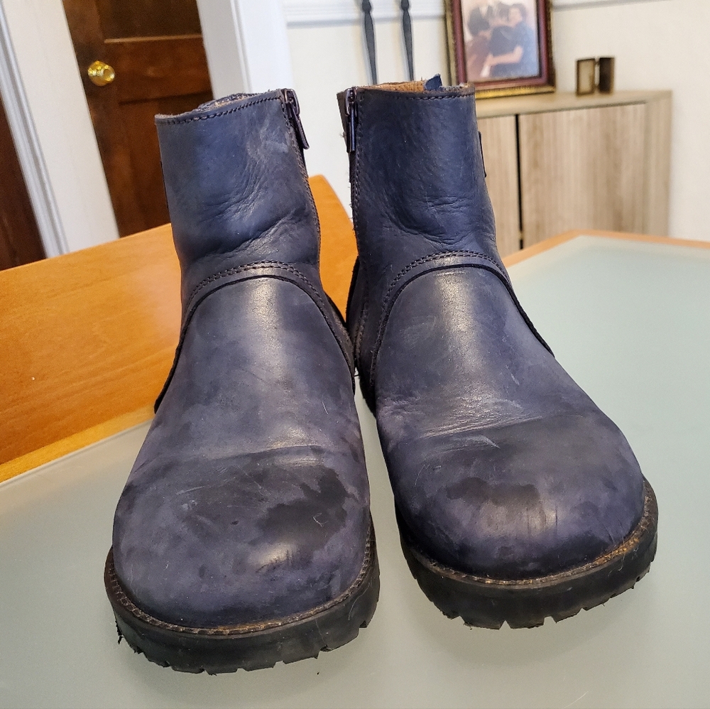 One-of-a- kind Birkenstock Blue Leather Ankle Boots, 9.5/ EU40